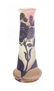 A Galle Cameo Glass Vase Height 9 1/2 inches.