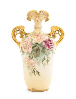 An Amphora Porcelain Vase Height 10 1/2 inches.