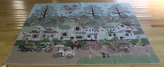 Vintage Benilevi Folk Art Tapestry.