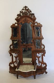 Large & Impressive Victorian Walnut, Mirror Back