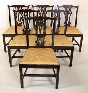 A Set of Six Antique Mahogany Dining Chairs