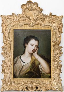 18th C. Continental School Portrait of a Woman Oil