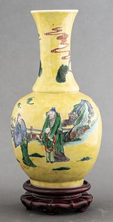 Chinese Famille Verte Porcelain Baluster Vase