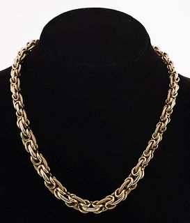 ASTUR 14K Gold Graduated Byzantine Chain Necklace