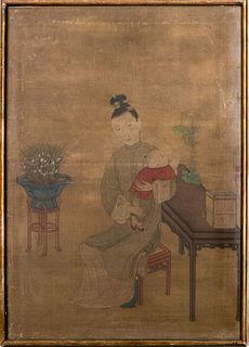 Chinese School Painting on Silk, 19th C