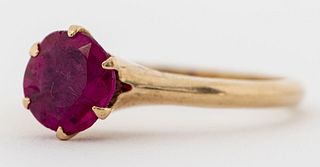 Vintage 14K Yellow Gold Ruby Ring