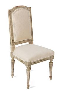 A Louis XVI Style Painted Child's Chair Height 31 inches.