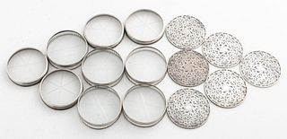 Silver & Glass Coasters, Assembled Set of 15