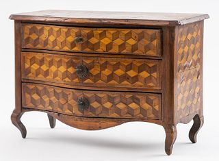 French Miniature Parquetry Inlaid Commode