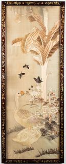 Chinese Silk Embroidery in Abalone Inset Frame