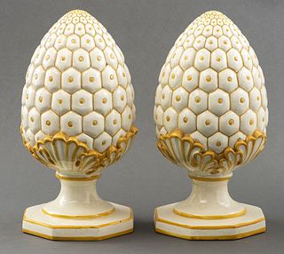 Continental Ceramic Models of Pinecone Finials, 2