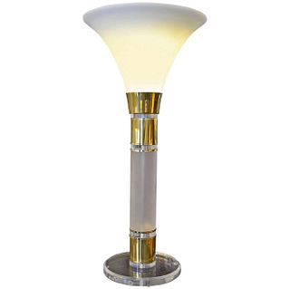 Brass and Lucite Clearelite Table Lamp by Bauer