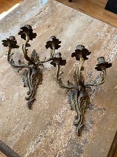 French Bronze Candle Sconces