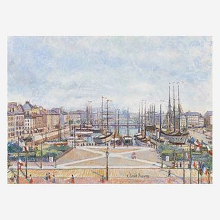 Hugues Claude Pissarro (French, B. 1935) Le Port du Havre
