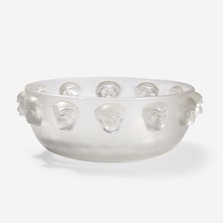 René Lalique (French, 1860-1945) "Madagascar" Frosted Glass Bowl, France, Designed 1928