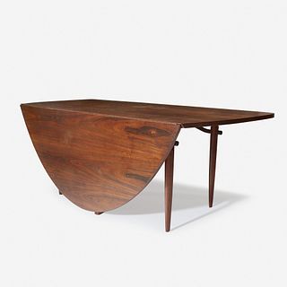 George Nakashima (American, 1905-1990) "Origins" Dining Table With Drop-Leaf, Model No. 269, Widdicomb, Grand Rapids, MI, circa 1960
