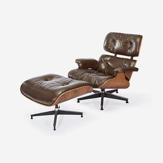 Charles Eames (American, 1907-1978) & Ray Eames (American, 1912-1988) Lounge Chair, Model #670, and Ottoman, Model #671, Herman Miller, USA, designed 