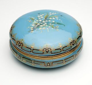 A French gilt and enameled jewelry box