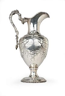 A commemorative sterling silver ewer, Galt & Bro.