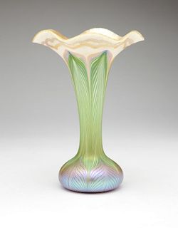 A Quezal iridescent art glass vase