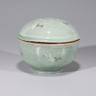 Korean Celadon Glazed Ceramic Covered Box