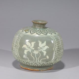Korean Celadon Glazed Jar