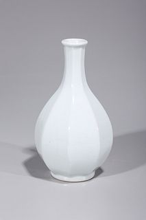 Korean White Glazed Faceted Vase