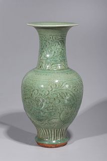 Chinese Celadon Ming Style Glazed Vase