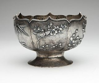 A Japanese silver bowl