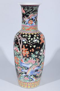 Tall Chinese Famille Rose Porcelain Vase