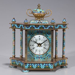 Enameled Cloisonne Mantle Clock