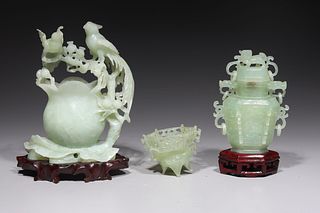 Group of Three Chinese Carved Hardstones