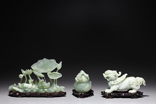 Group of Three Chinese Hardstone Carvings