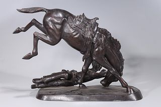 Bronze Horse & Rider Statue