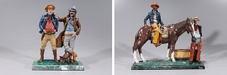Lot of Two Polychrome Statues