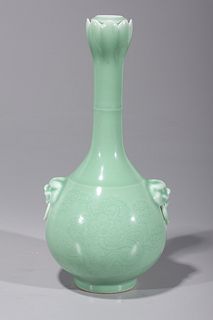 Chinese Qianlong Style Celadon Glazed Porcelain Vase