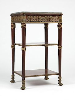 A gilt bronze-mounted bedside lamp table, Zwiener