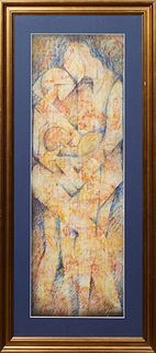 Albert T. Cooper III (1972-, Los Angeles/New Orleans), "Couple with Baby and Young Child," 2003, pastel and gouache on paper, signed and dated lower r