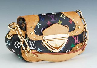 Louis Vuitton Limited Edition Takashi Murakamin Marilyn MM Shoulder Bag, in multicolor monogram coated canvas with golden brass hardware and vachetta 