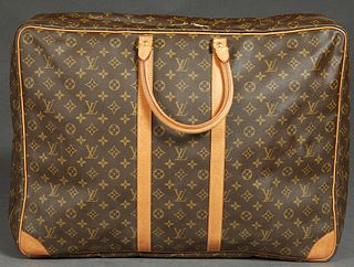 Louis Vuitton Sirius 60 Travel Bag, in brown monogram coated canvas with golden brass hardware and vachetta leather straps, opening to a canvas lined 