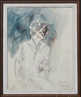 Noel Rockmore (1928-1995, New York/New Orleans), "Paul Ernest," c. 1971, watercolor and ink on paper, signed, titled and dated lower right, with an E.