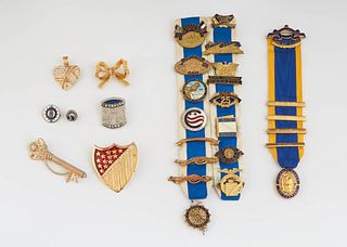 Group of Twenty-Two Daughters of the American Revolution Pins, from various years, 16 of them enameled, including officers' pins. (22 Pcs.)