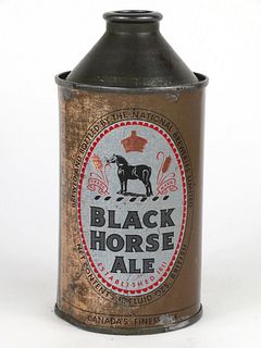 1957 Canada Black Horse Ale 12oz High Profile Cone Top 