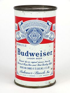 Scarce Three City 1958 Budweiser Lager Beer 12oz Flat Top 44-15