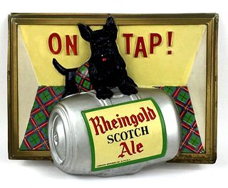 1961 Rheingold Scotch Ale Scottie Dog  Vacuform Sign 