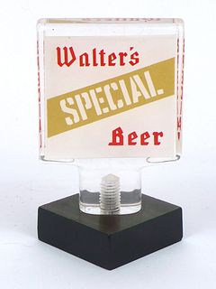 1963 Walter's Special Beer  Acrylic Tap Handle 