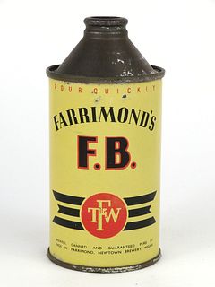 1951 England Farrimond's FB Beer 12oz High Profile Cone Top No Ref.