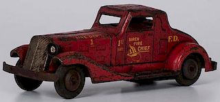 Marx Siren Fire Chief Toy Car 