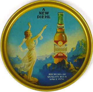 1936 Chr. Diehl Centennial Beer "A New Deal" Tip Tray 