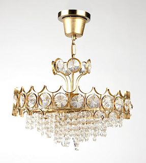 A brass and crystal chandelier, Massimo Scolari